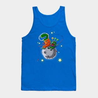 dino in the moon with a new friend Tank Top